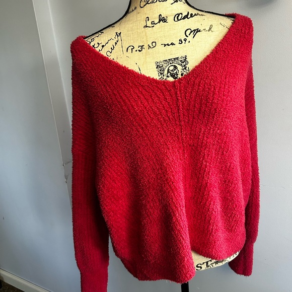 Sincerely Jules sweater  v neck fuzzy slouchy‎ grunge relaxed hobo drapey - Picture 11 of 11